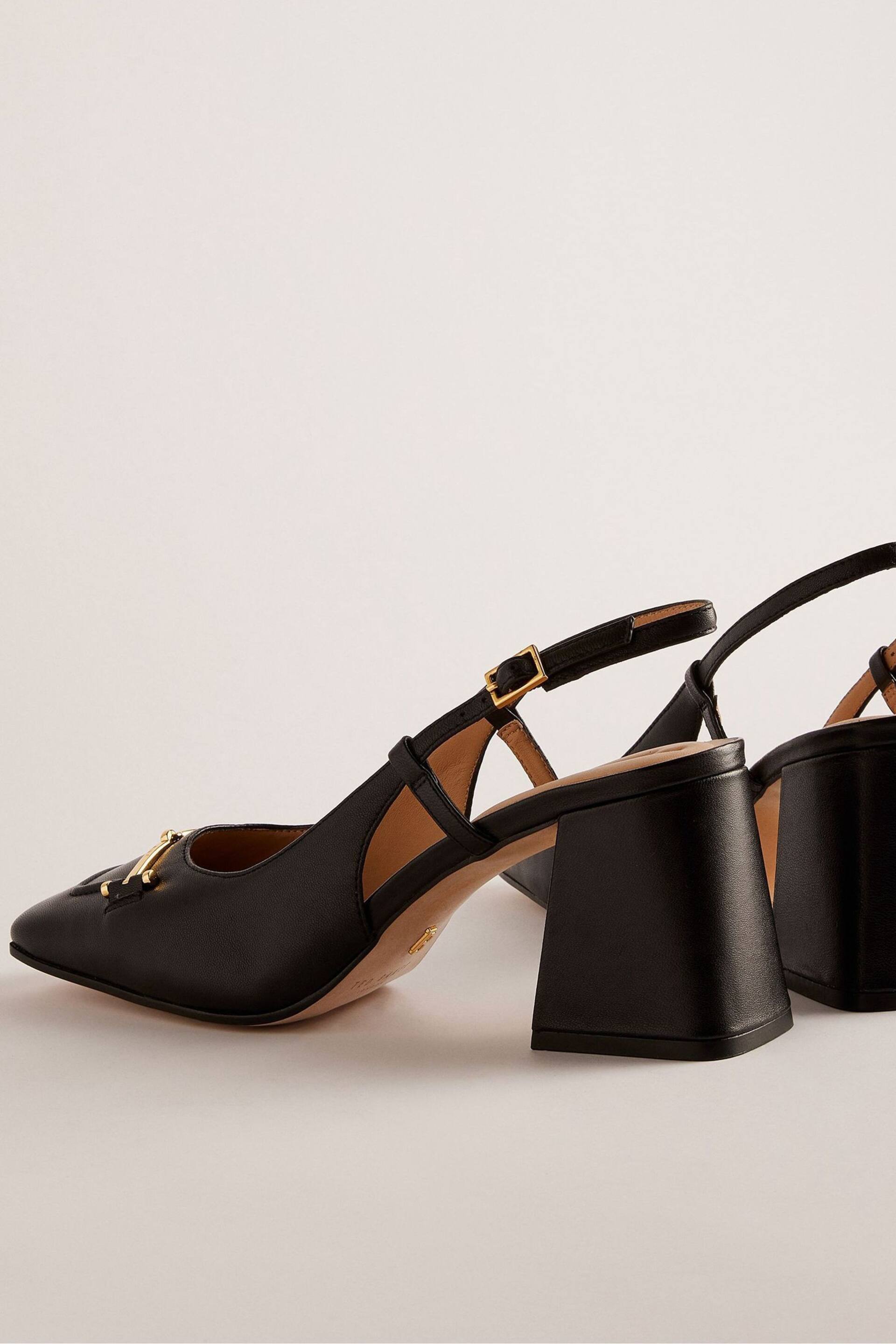 Ted Baker Black Mid Block Meya Heels With Signature Keeper - Image 3 of 5