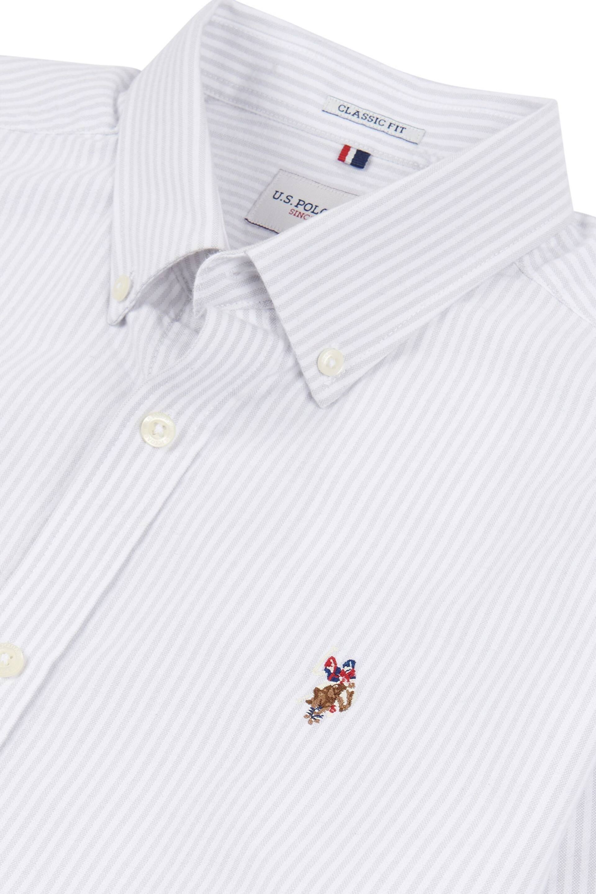 U.S. Polo Assn. Mens White Oxford Stripe Shirt - Image 6 of 6