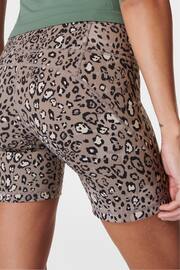 Brown Luxe Leopard Print Power 6" Biker Shorts - Image 7 of 9