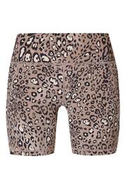 Brown Luxe Leopard Print Power 6" Biker Shorts - Image 9 of 9