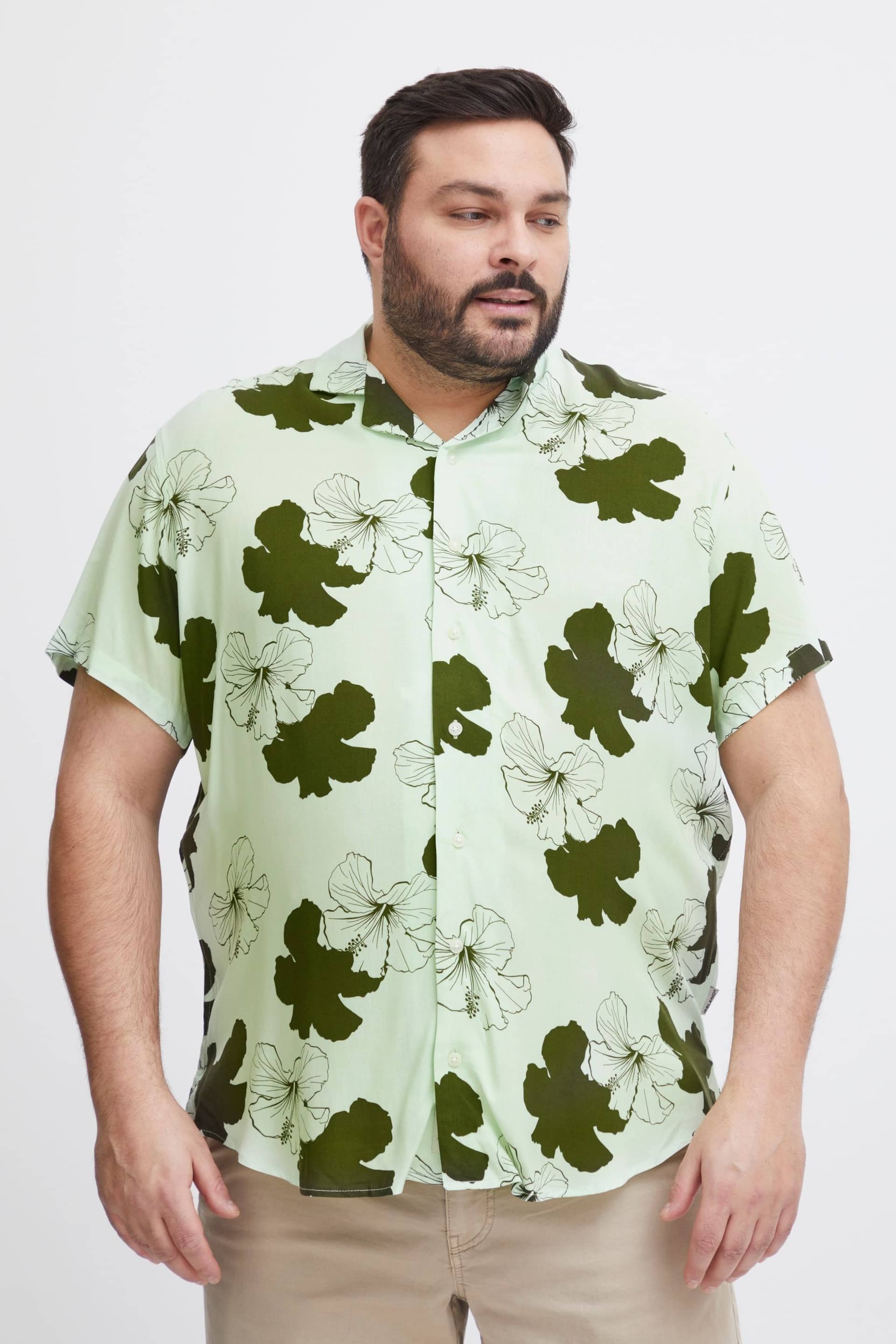 Blend Green Floral Resort Short Sleeve Shirt - Image 1 of 5