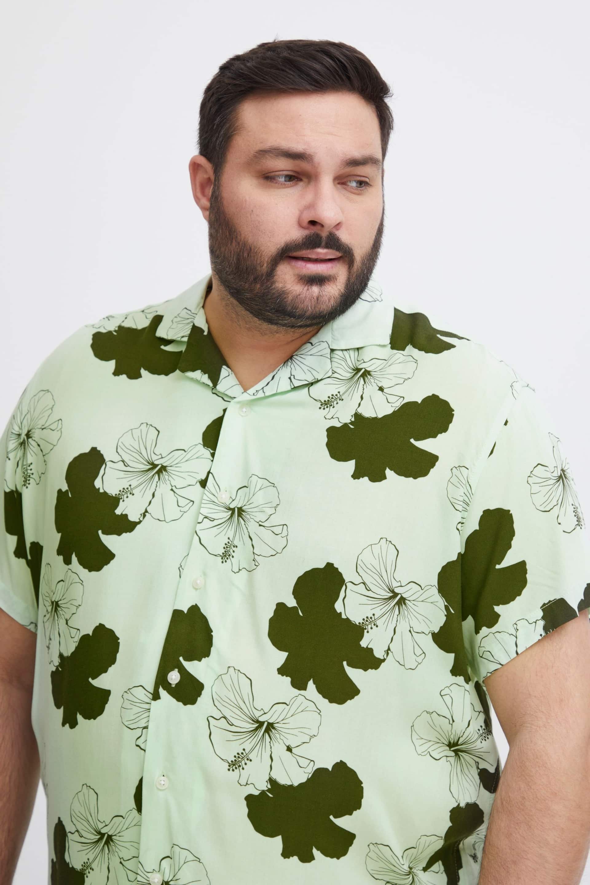 Blend Green Floral Resort Short Sleeve Shirt - Image 3 of 5