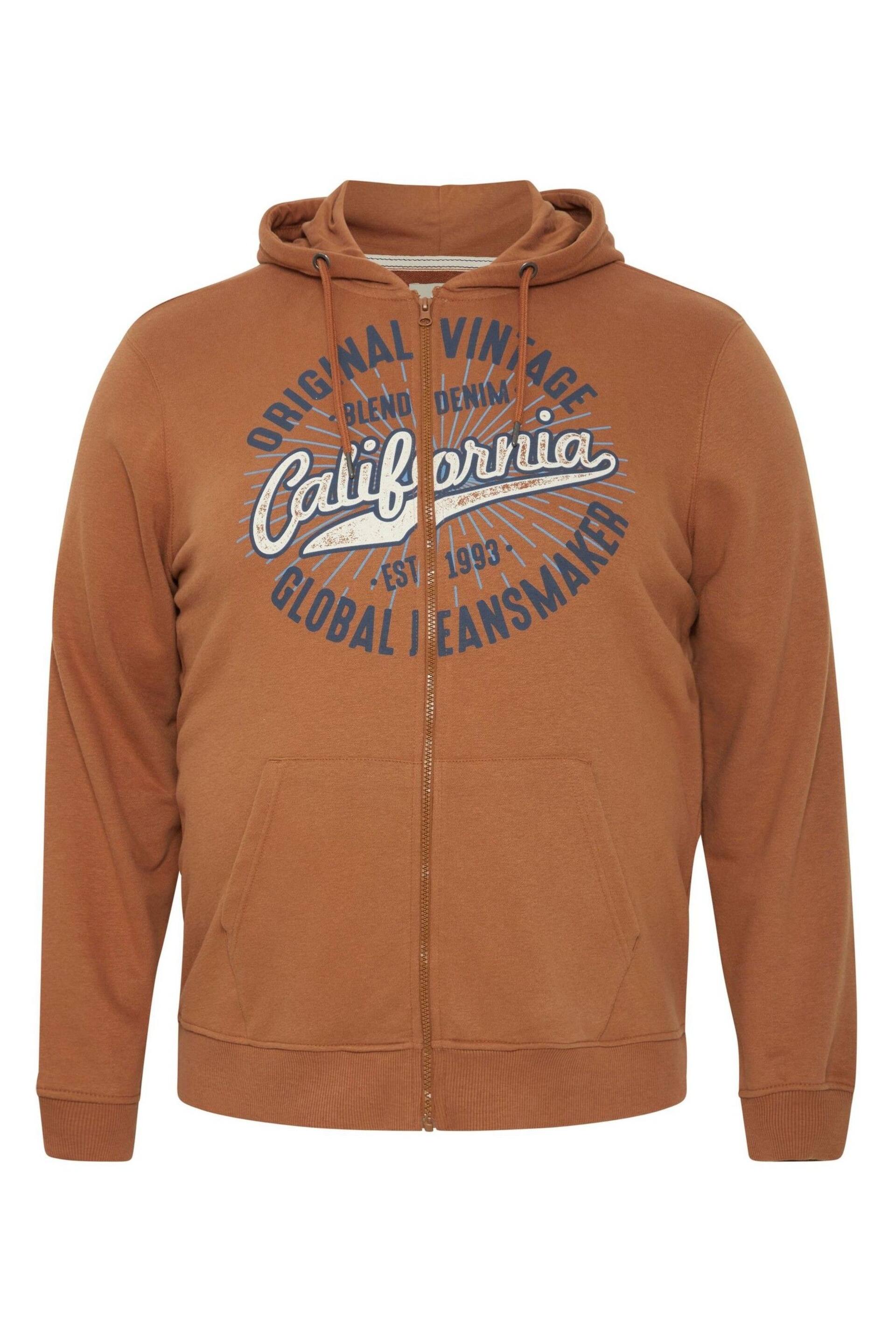 Blend Brown Zip Through Hoodie - Image 5 of 5