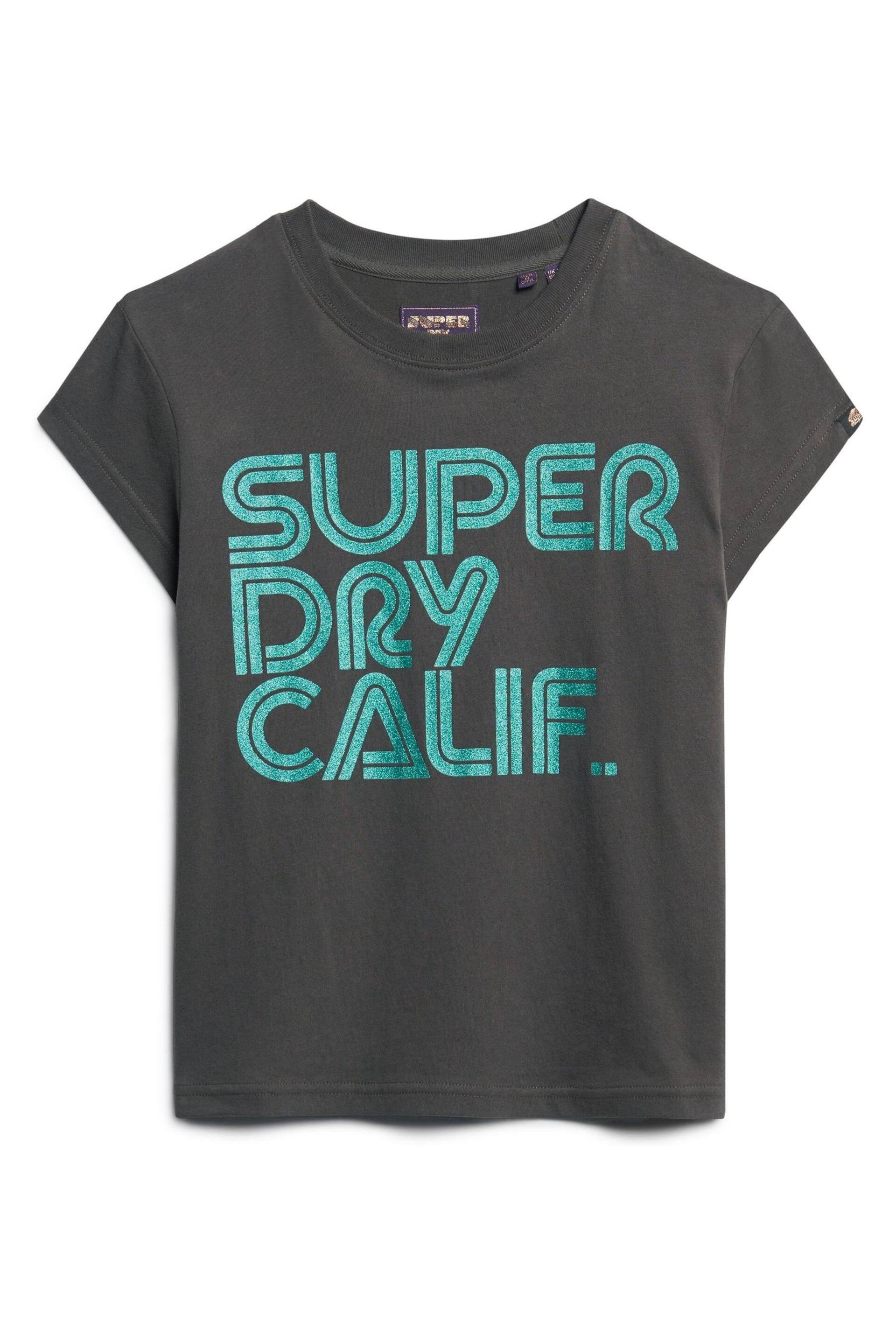 Superdry Black Retro Glitter Logo T-Shirt - Image 4 of 6