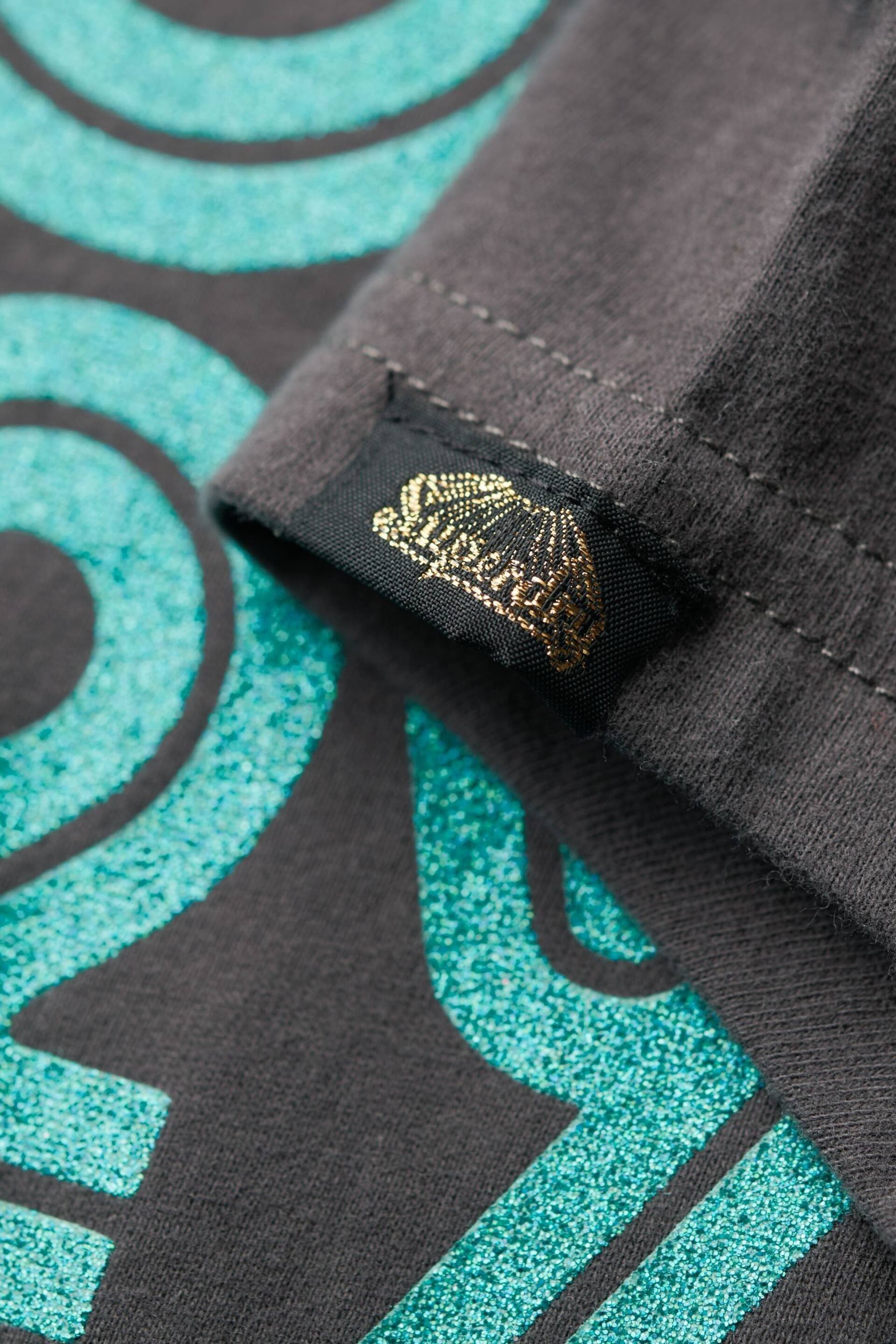 Superdry Black Retro Glitter Logo T-Shirt - Image 5 of 6