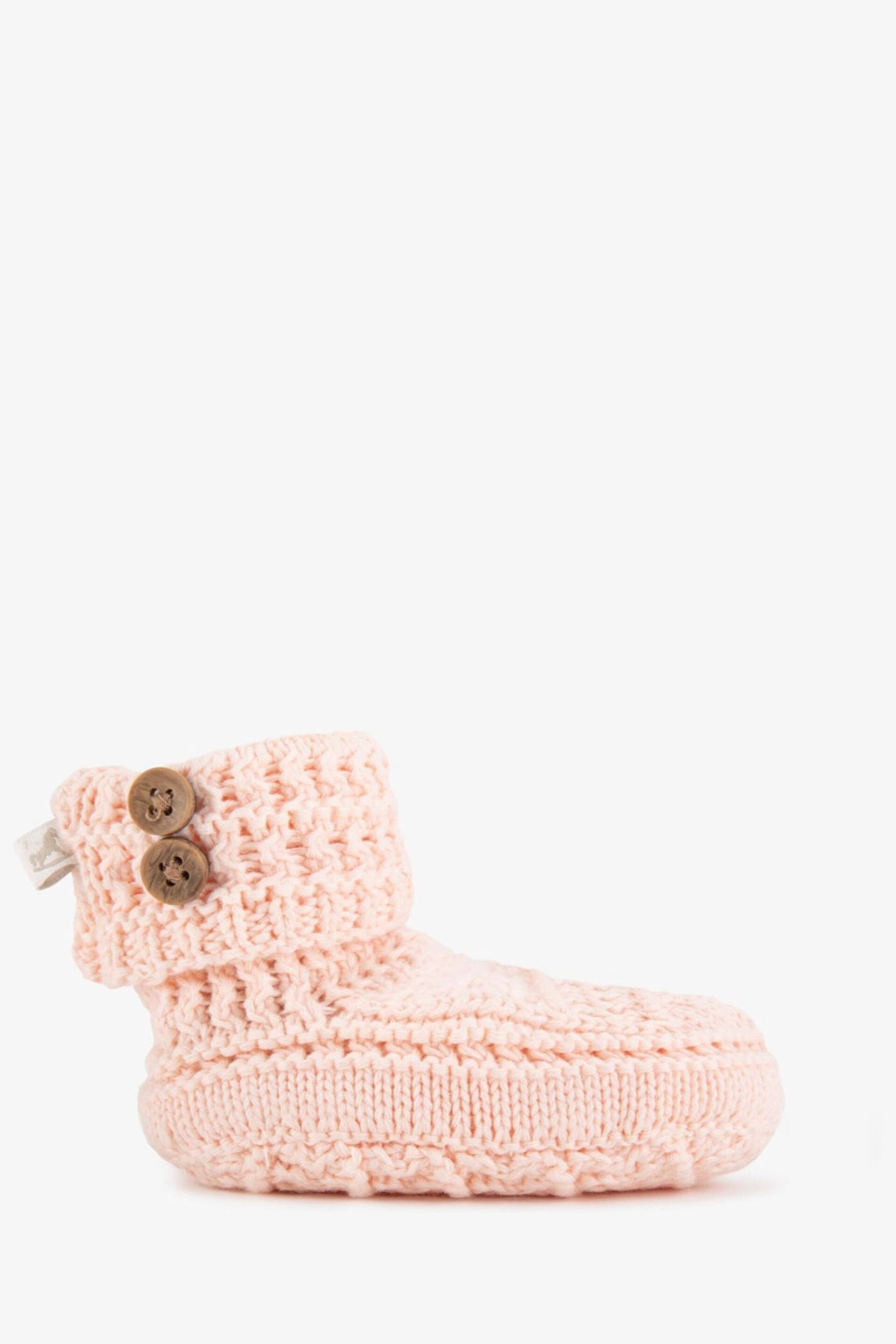 The Little Tailor Baby Pink Soft Knitted Booties - Image 1 of 2