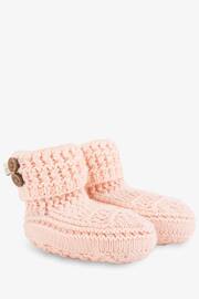 The Little Tailor Baby Pink Soft Knitted Booties - Image 2 of 2