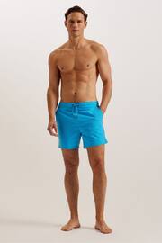 Ted Baker Blue Colne Plain Textured Swim Shorts - Image 3 of 6