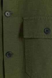 River Island Green Long Sleeve Linen Blend Smart Overshirt - Image 4 of 4
