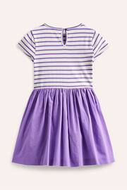 Boden Purple Woven Mix Appliqué Dress - Image 1 of 2