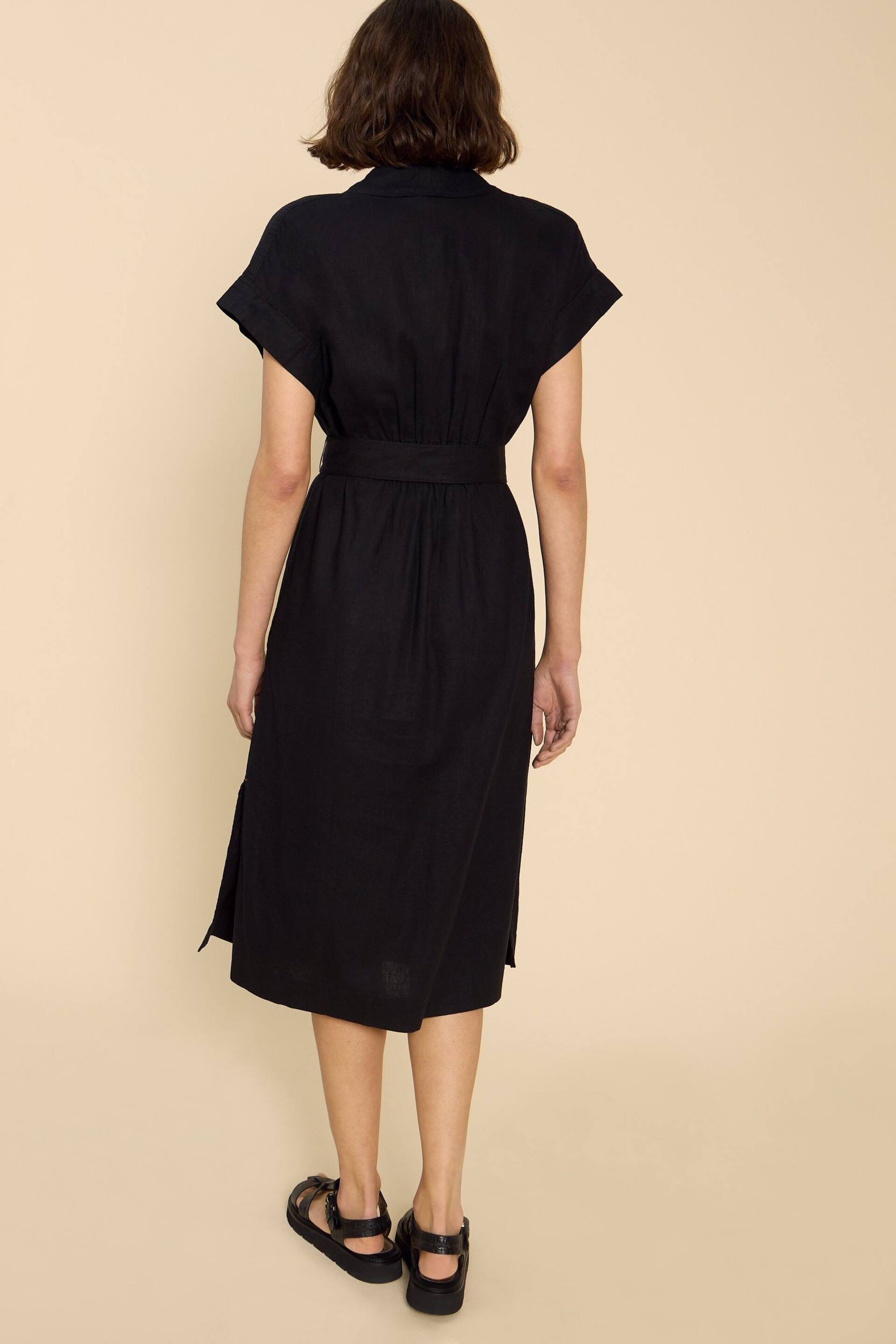 White Stuff Black Linen Blend Marianne Dress - Image 2 of 5