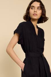 White Stuff Black Linen Blend Marianne Dress - Image 4 of 5