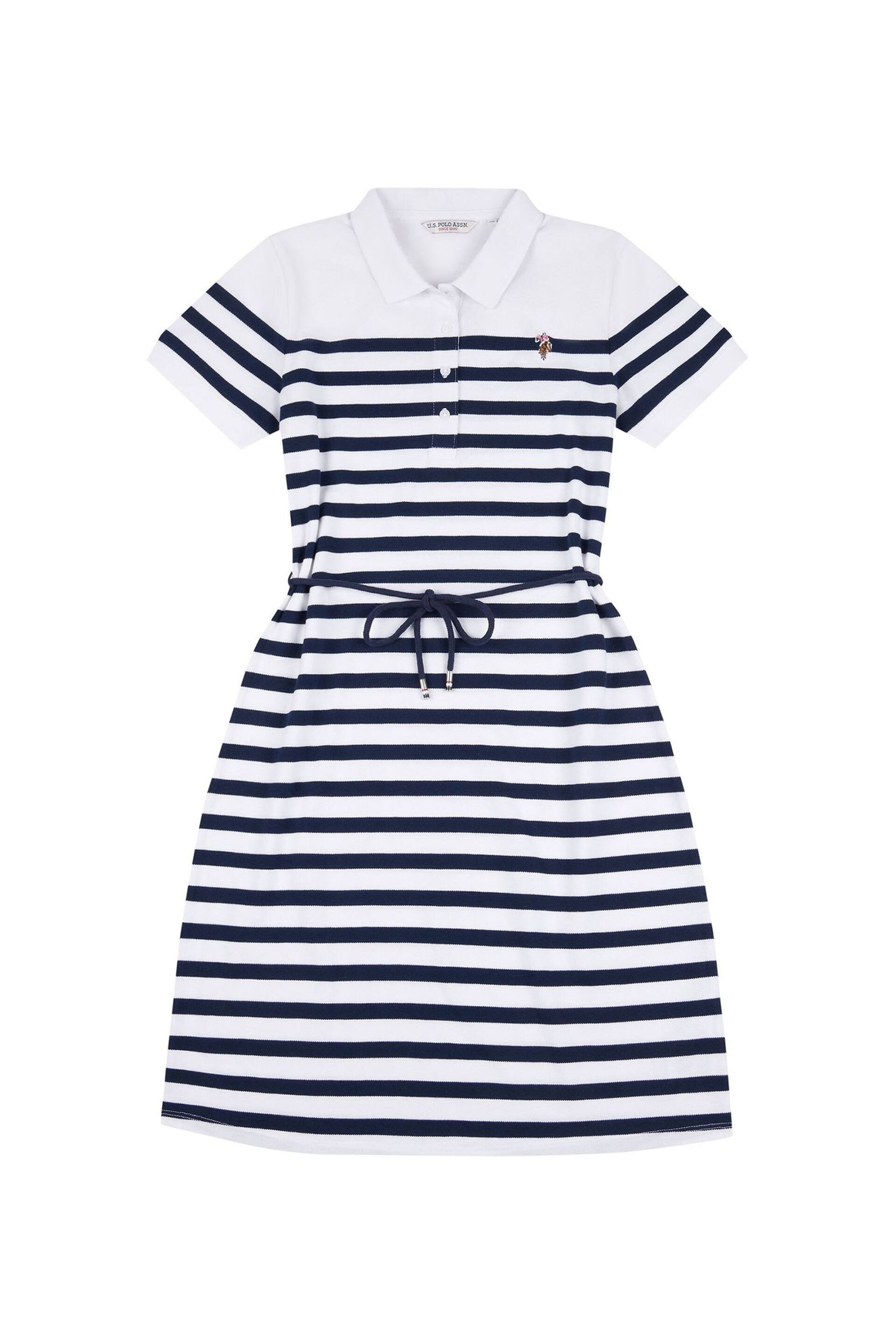 U.S. Polo Assn. Womens Blue Relaxed Stripe Polo Dress - Image 7 of 10