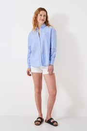 Crew Clothing Company Light Blue Plain Linen Relaxed Shirt - Image 3 of 4