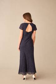 Ro&Zo Petite Orange Spot Print Sweetheart Neckline Midi Dress - Image 2 of 4