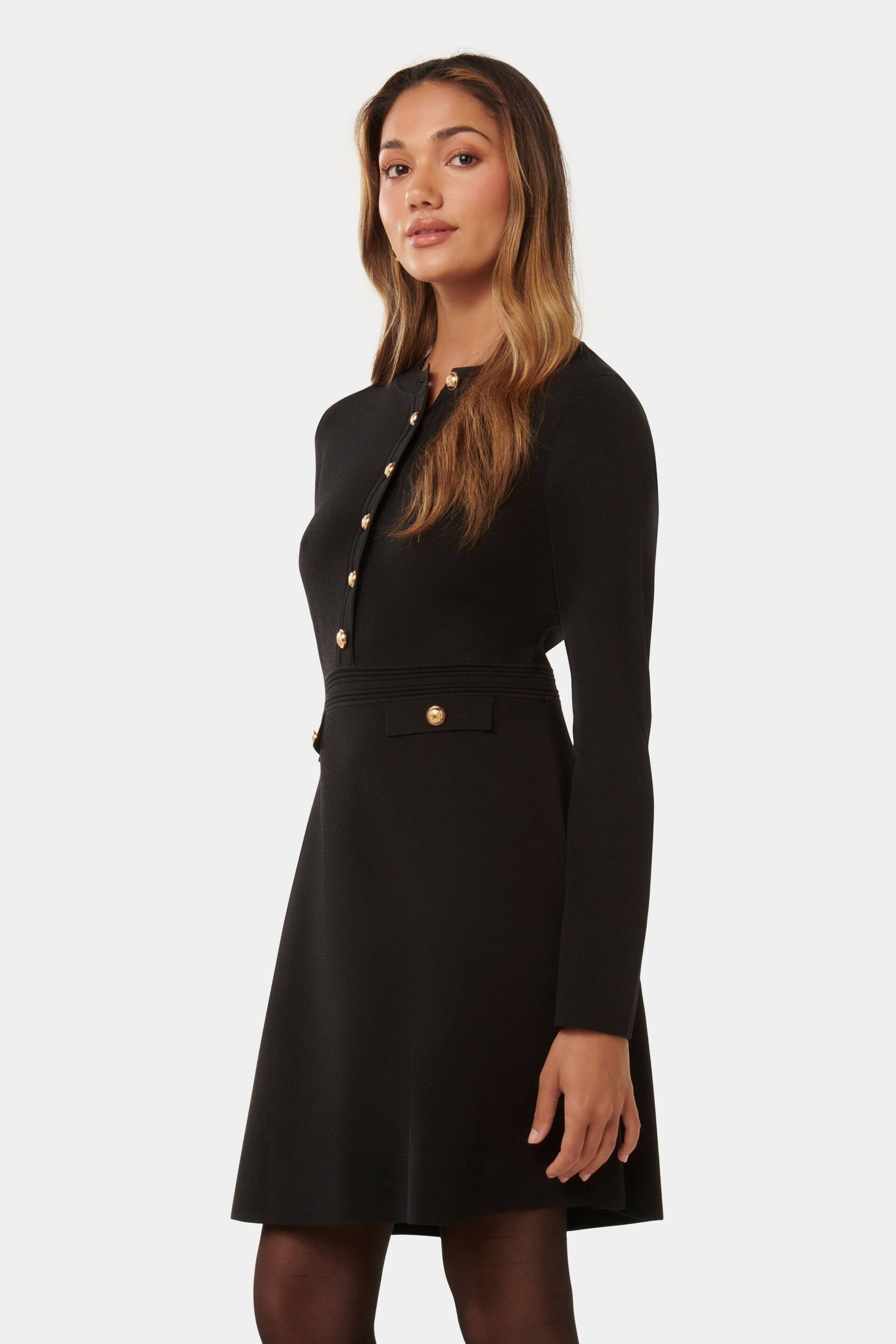 Forever New Black Karina Petite Long Sleeves Polo Knit Dress - Image 4 of 5