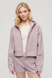 Superdry Purple Sport Tech Relaxed Zip Hoodie - Image 1 of 3