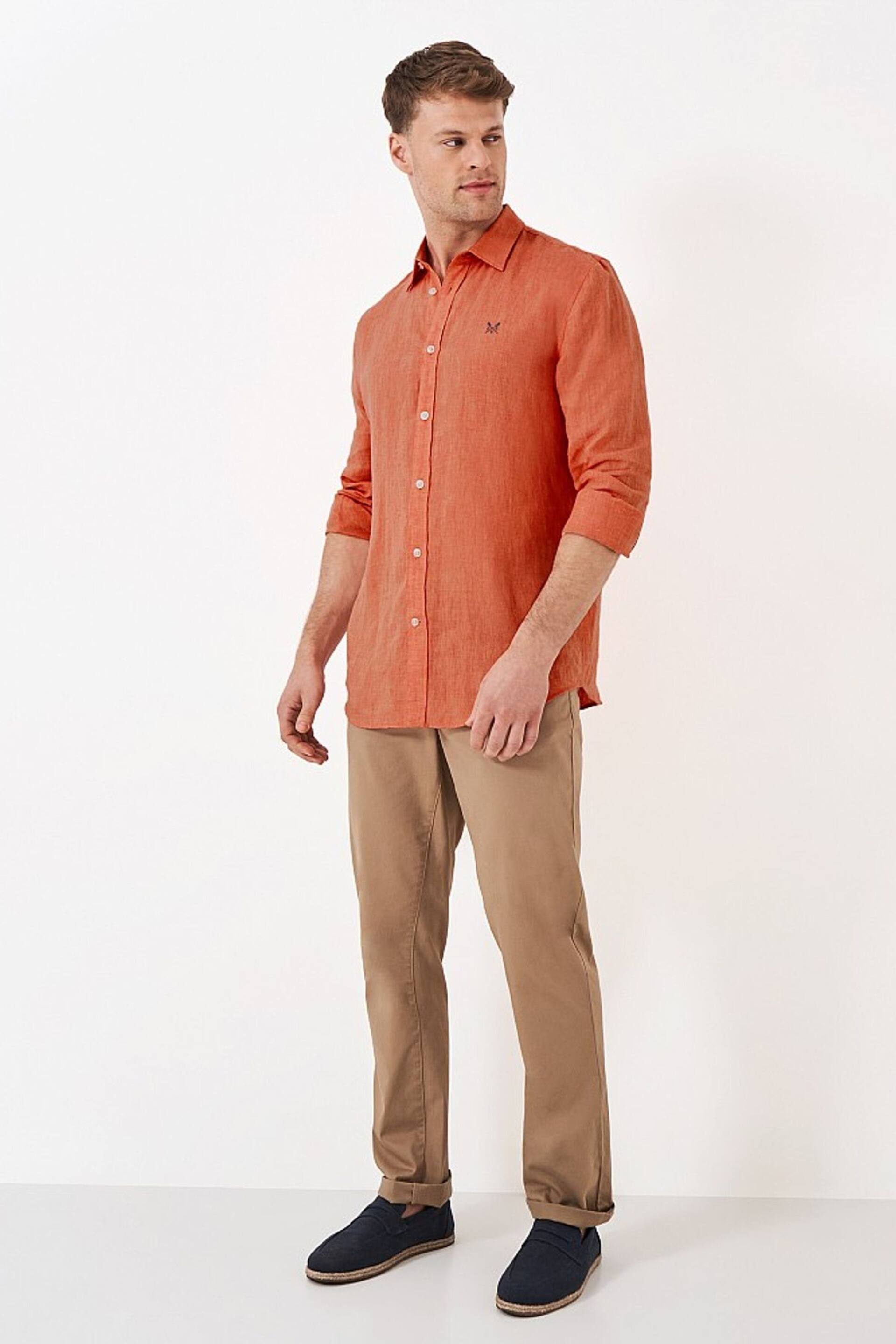 Crew Clothing Plain Linen Classic Long Sleeve Shirt - Image 3 of 5