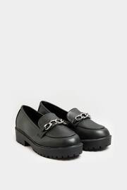 Yours Curve Black Wide FIt Chunky Metal Trim Loafers - Image 4 of 4