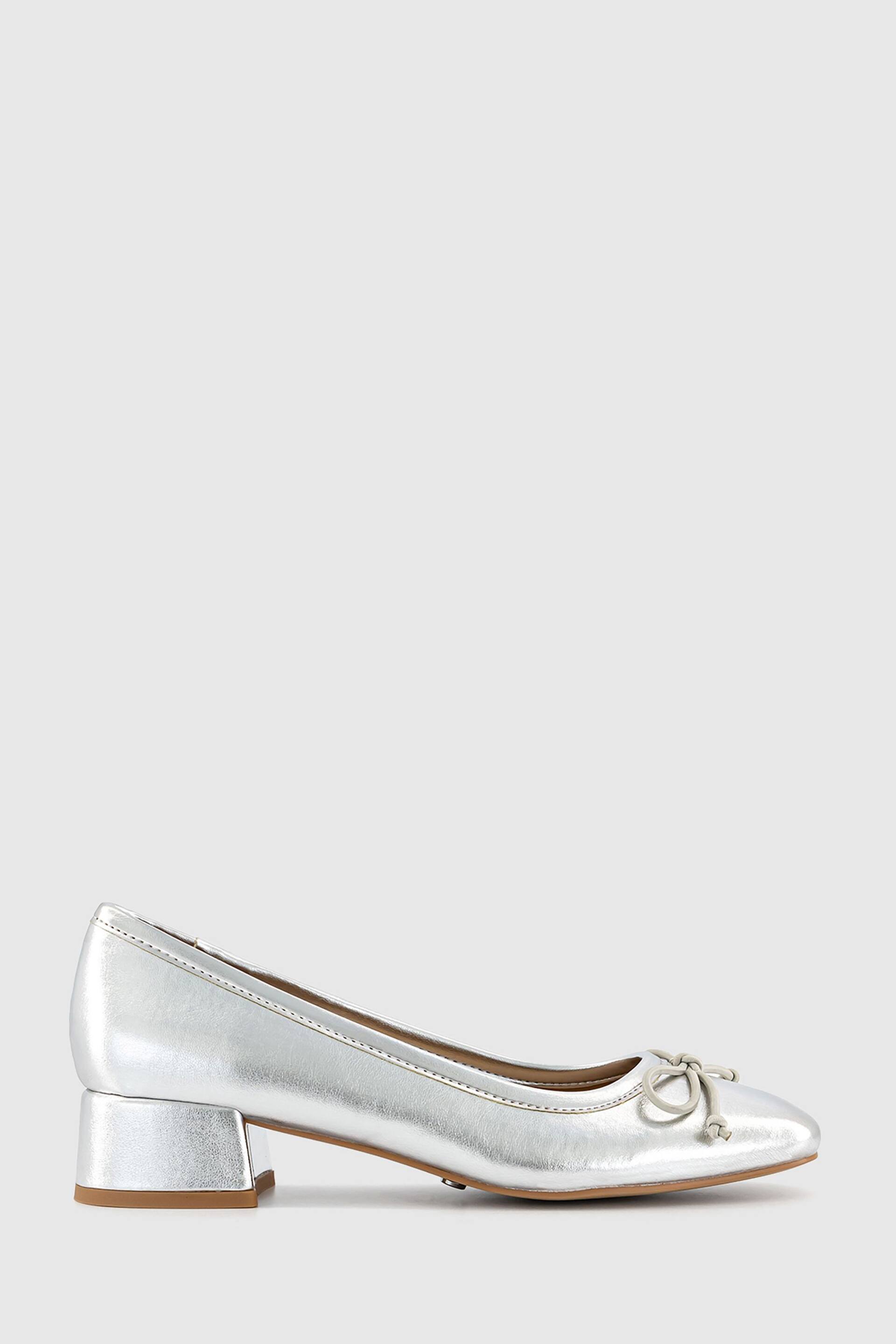 Office Metallic Low Block Heel Ballerinas - Image 2 of 3