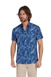 Raging Bull Blue Short Sleeve Palm Tree Poplin Shirt - Image 1 of 7
