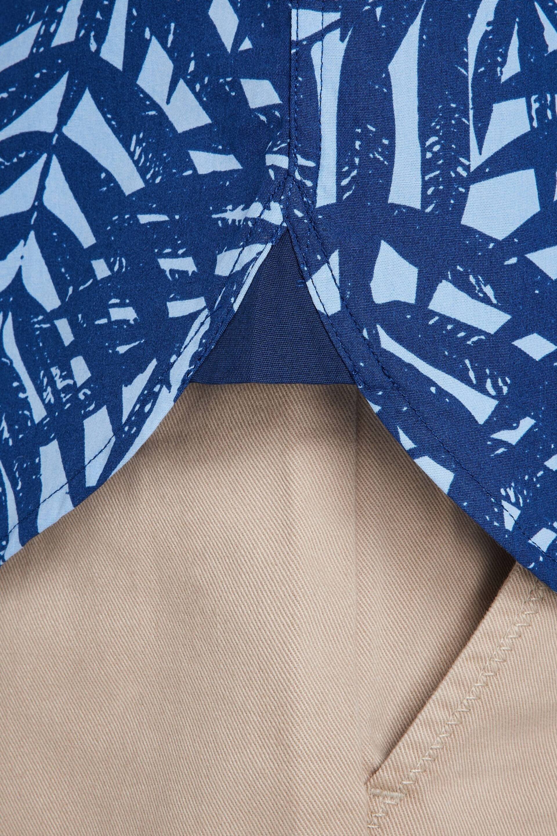 Raging Bull Blue Short Sleeve Palm Tree Poplin Shirt - Image 5 of 7