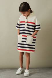 Reiss Ecru Martha Striped Jersey Hooded Dress - Image 3 of 4