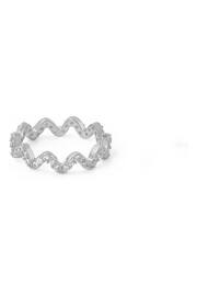 Orelia London Sterling Silver Pave Wave Ring - Image 1 of 1