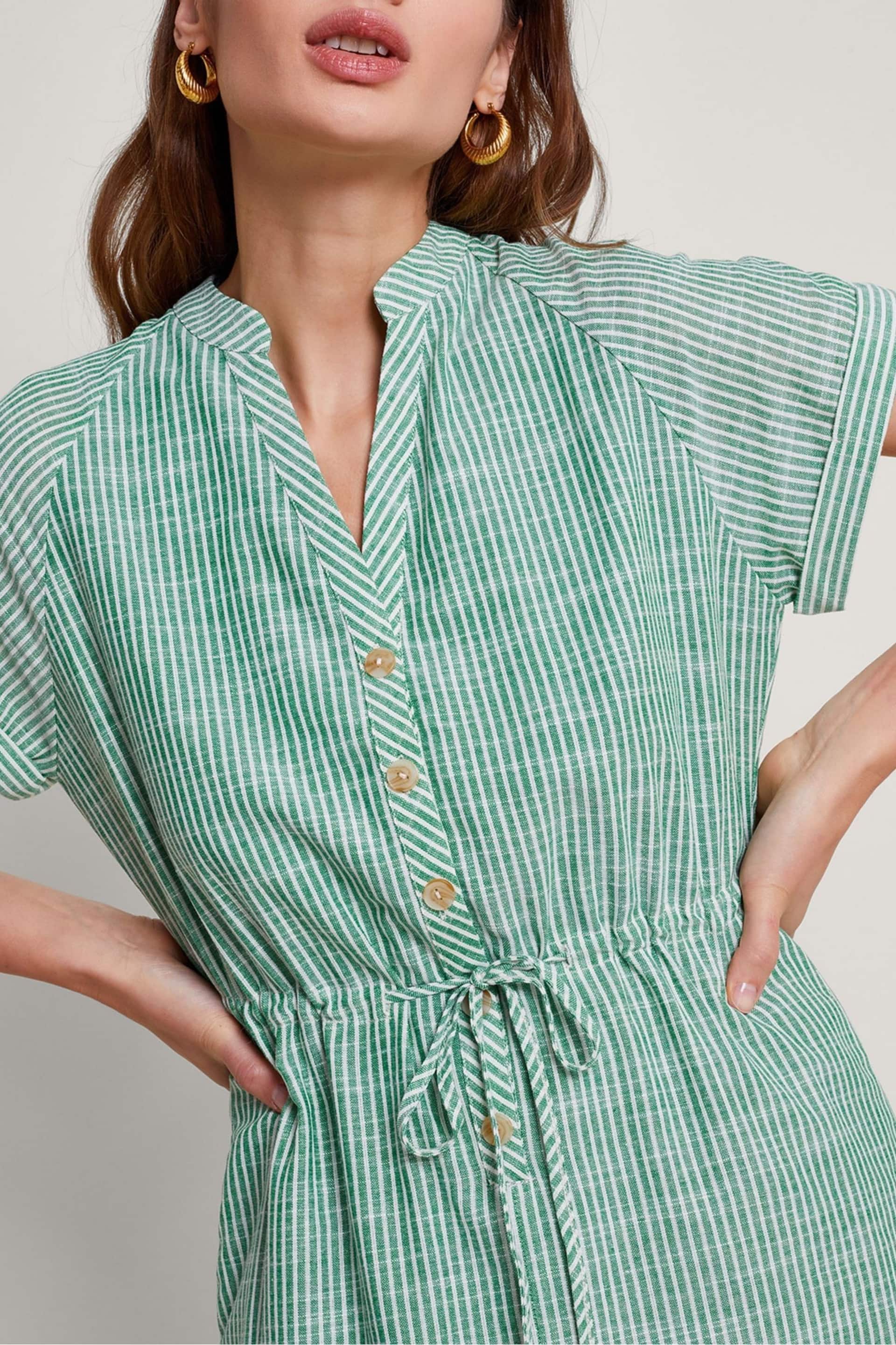 Monsoon Green Athena Stripe Dress - Image 4 of 5