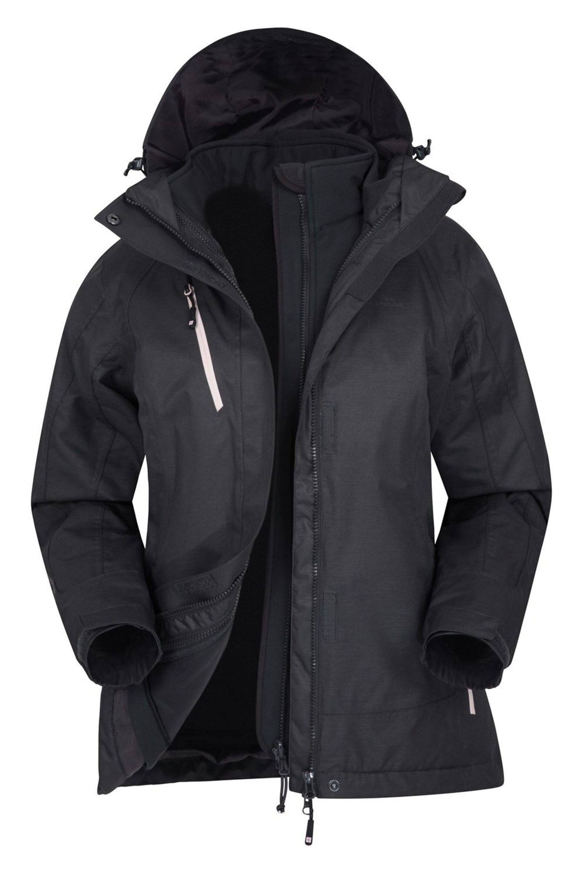 Mountain Warehouse Black Womens Bracken Melange 3 in 1 Waterproof and Breathable Jacket - Image 1 of 4