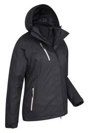 Mountain Warehouse Black Womens Bracken Melange 3 in 1 Waterproof and Breathable Jacket - Image 2 of 4
