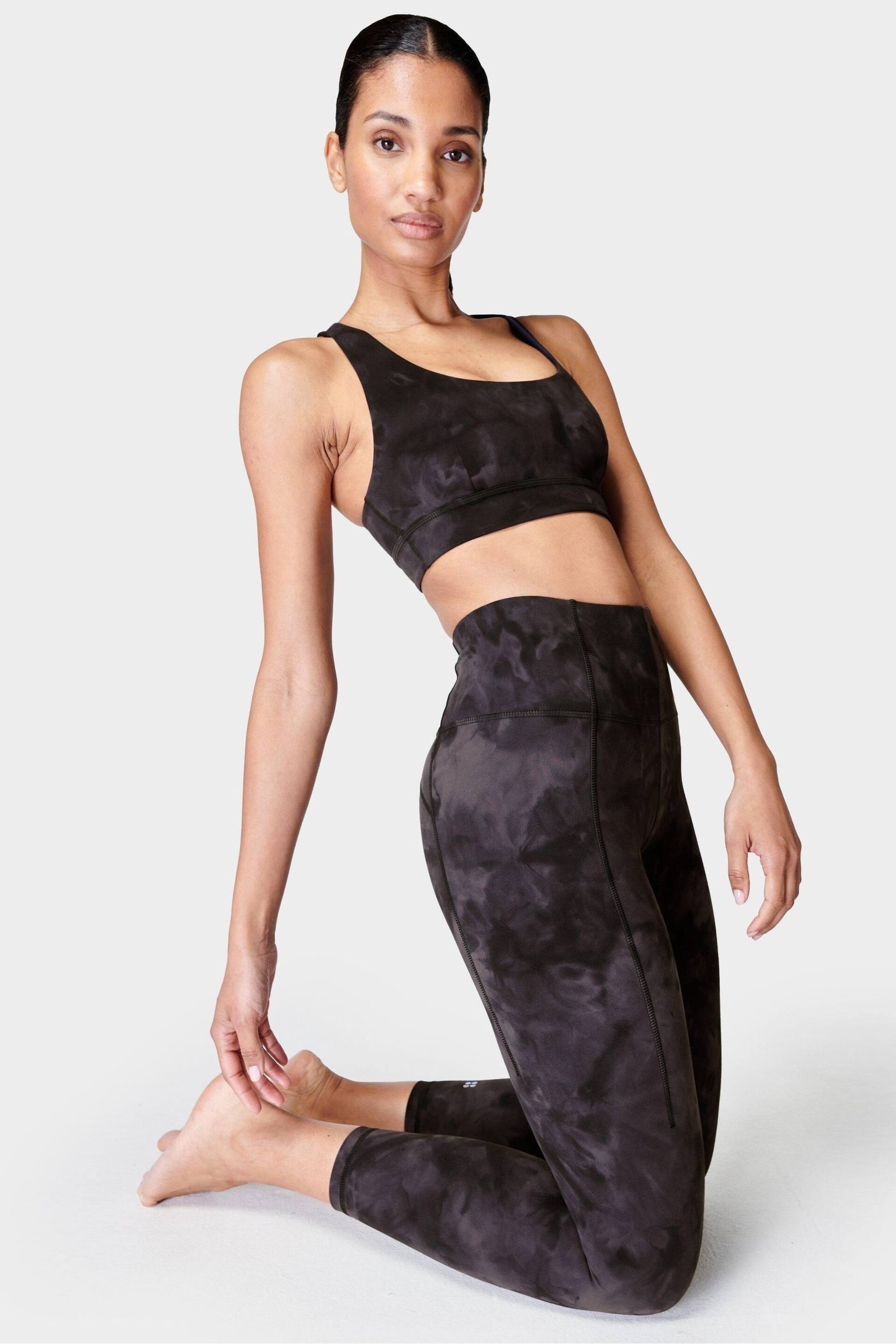 Sweaty Betty Black Spray Dye Print 7/8 Length Super Soft Yoga Leggings - Image 2 of 7