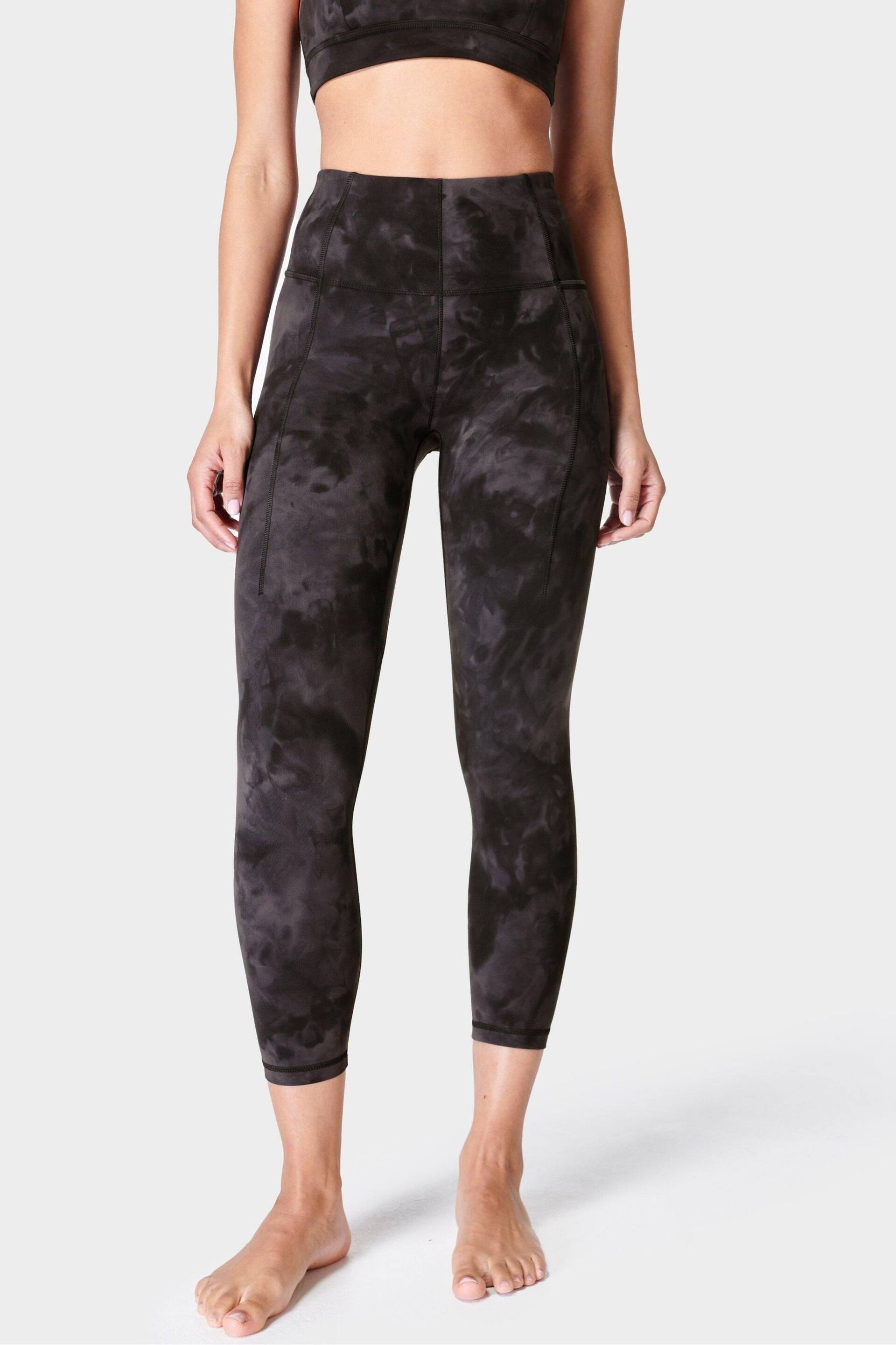 Sweaty Betty Black Spray Dye Print 7/8 Length Super Soft Yoga Leggings - Image 3 of 7