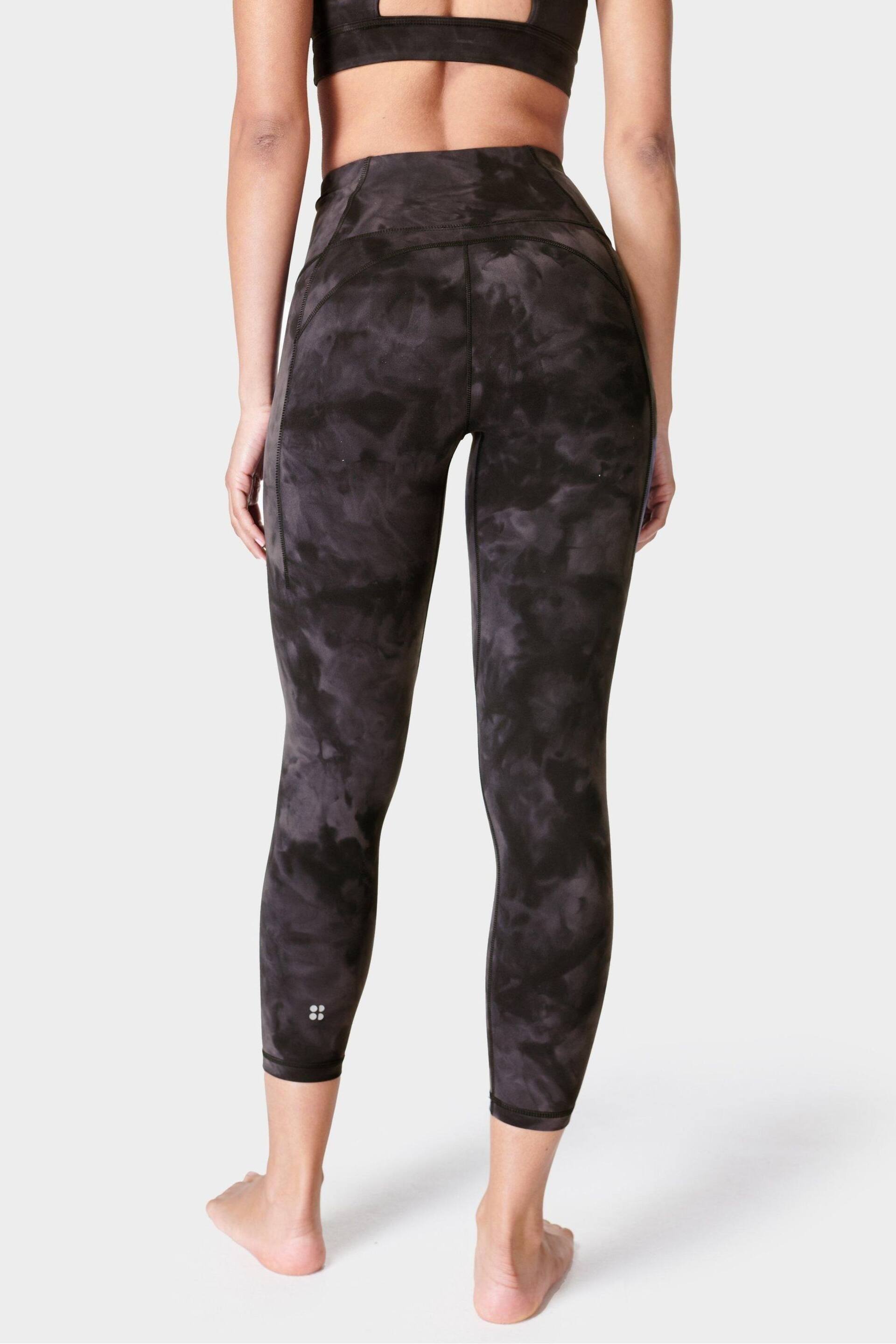 Sweaty Betty Black Spray Dye Print 7/8 Length Super Soft Yoga Leggings - Image 4 of 7