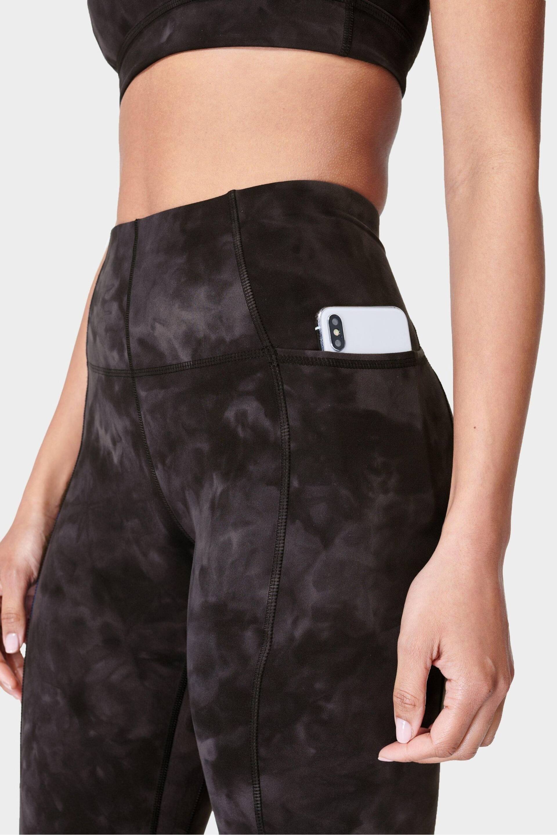 Sweaty Betty Black Spray Dye Print 7/8 Length Super Soft Yoga Leggings - Image 6 of 7