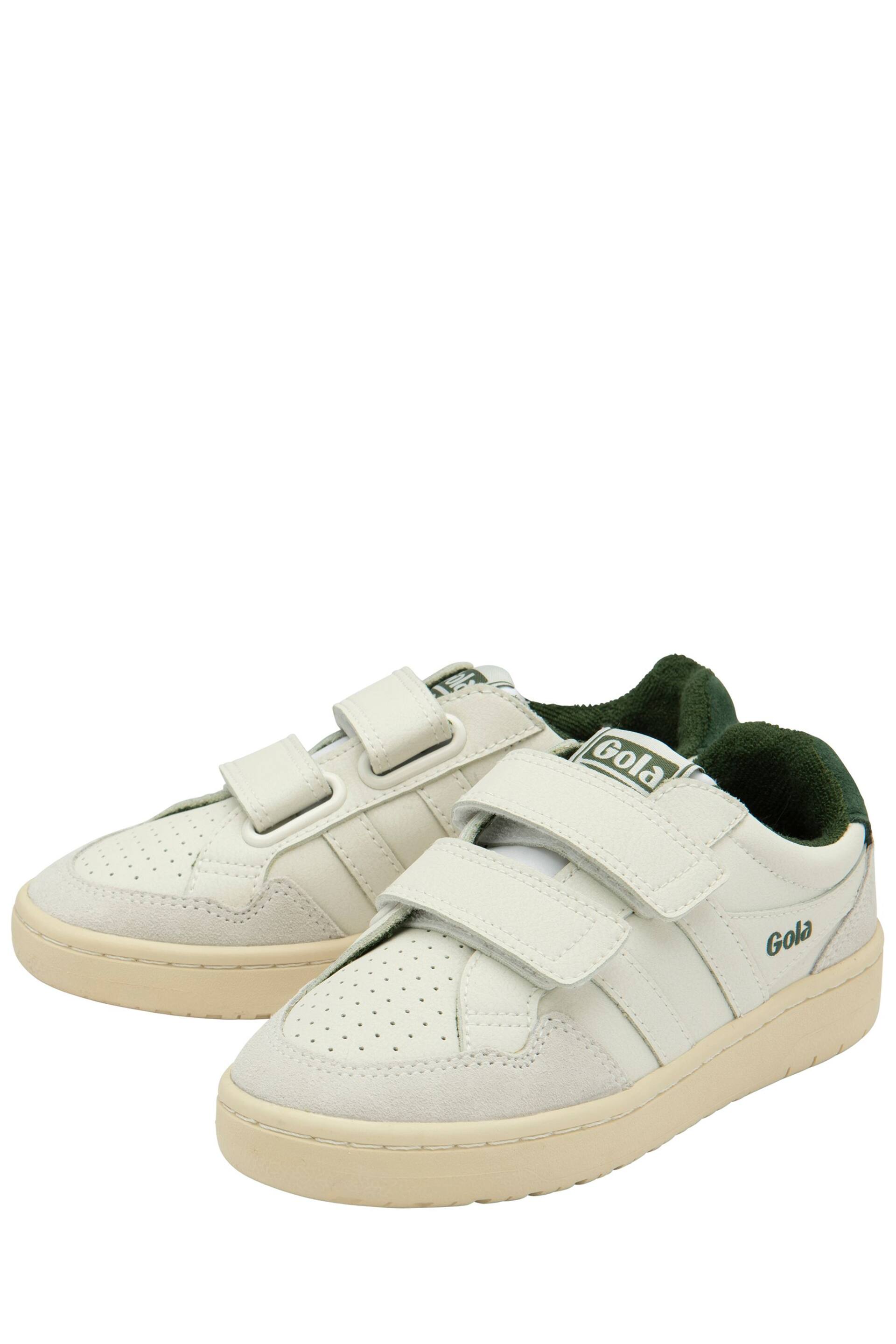 Gola Off White/Evergreen Kids Eagle Strap Trainers - Image 2 of 4