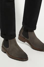Dune London Grey Chelty Brushed Suede Chelsea Boots - Image 1 of 5