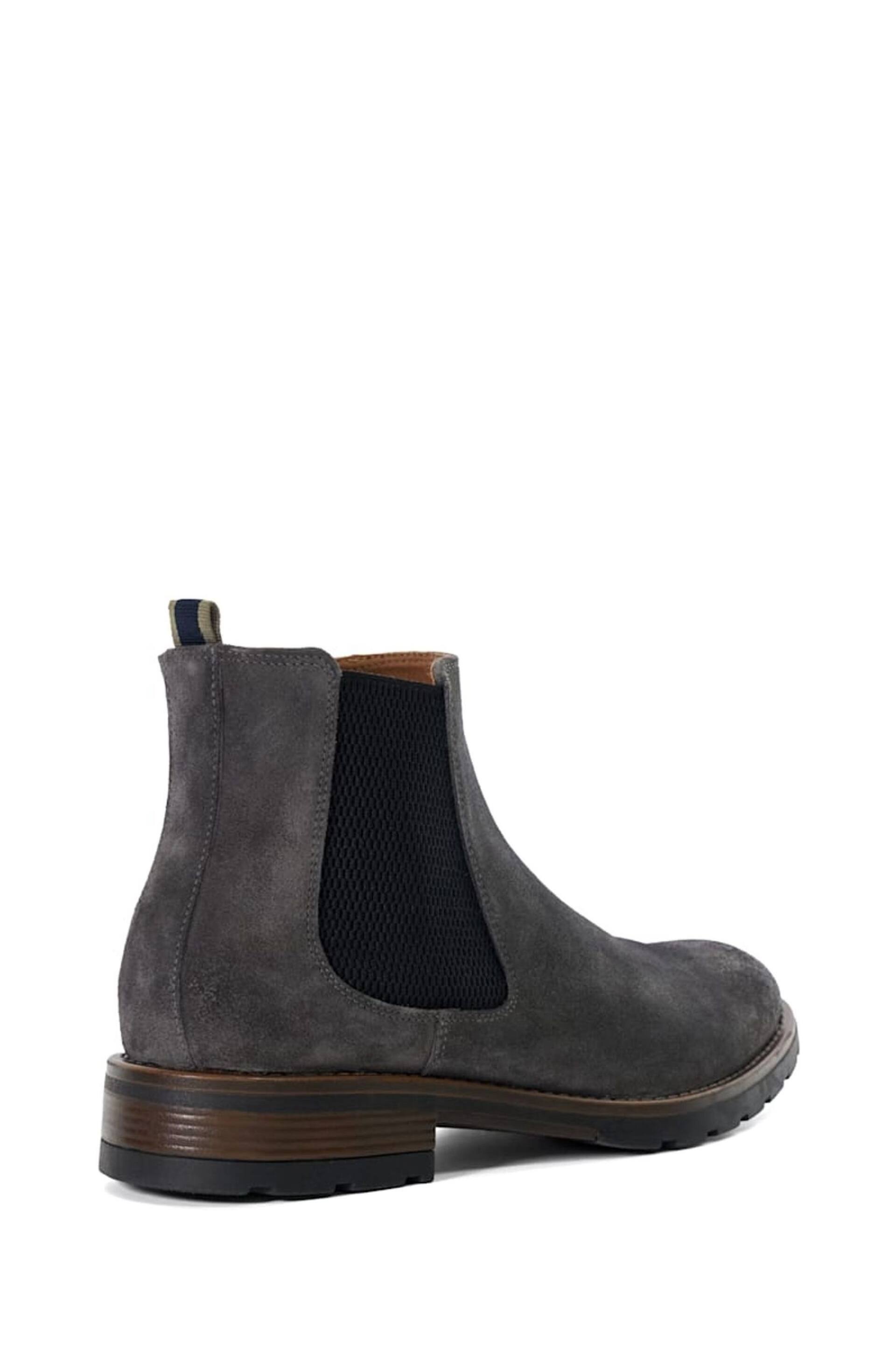 Dune London Grey Chelty Brushed Suede Chelsea Boots - Image 4 of 5