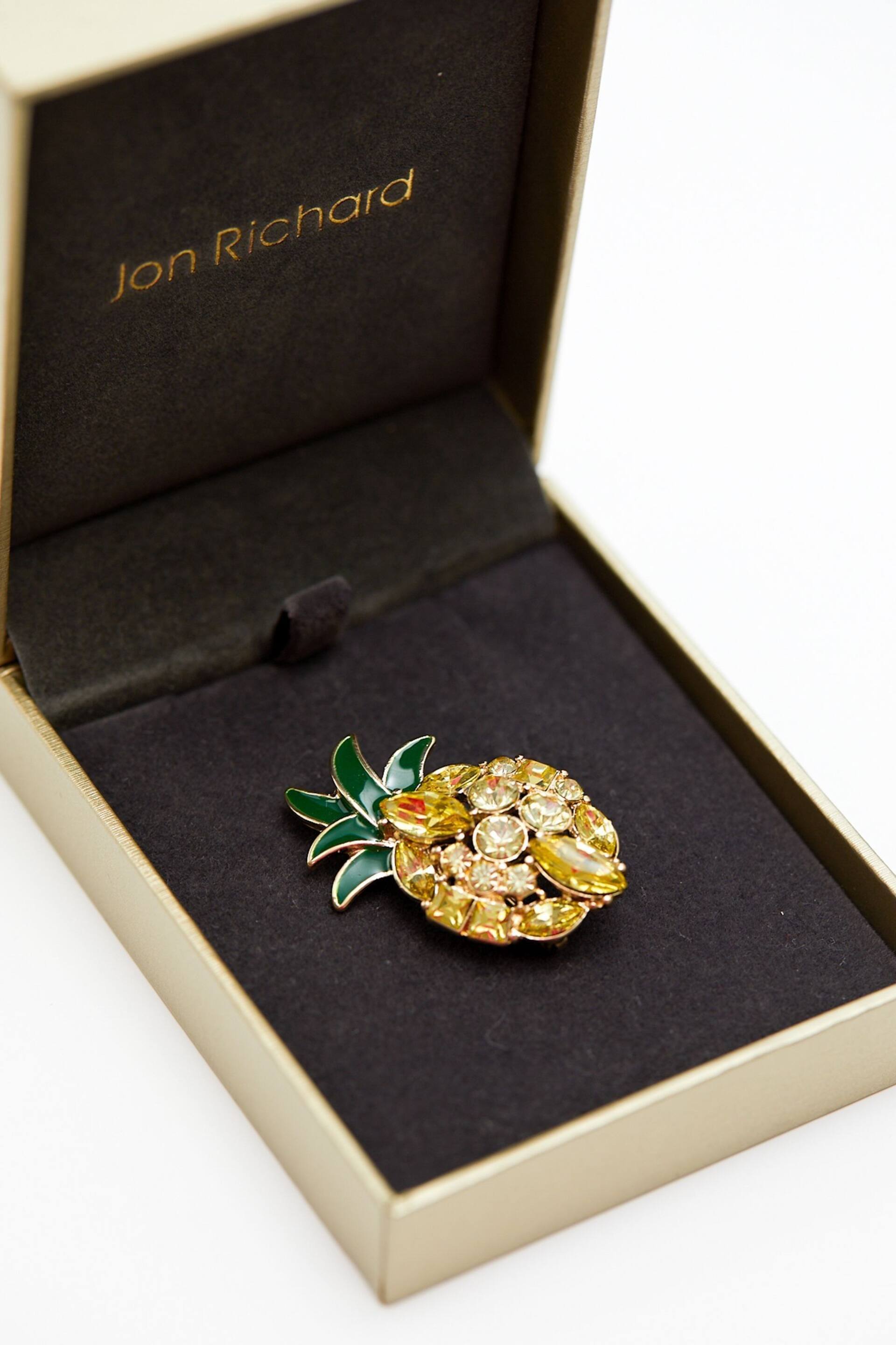 Jon Richard Gold Pineapple Brooch Gift Box - Image 4 of 5