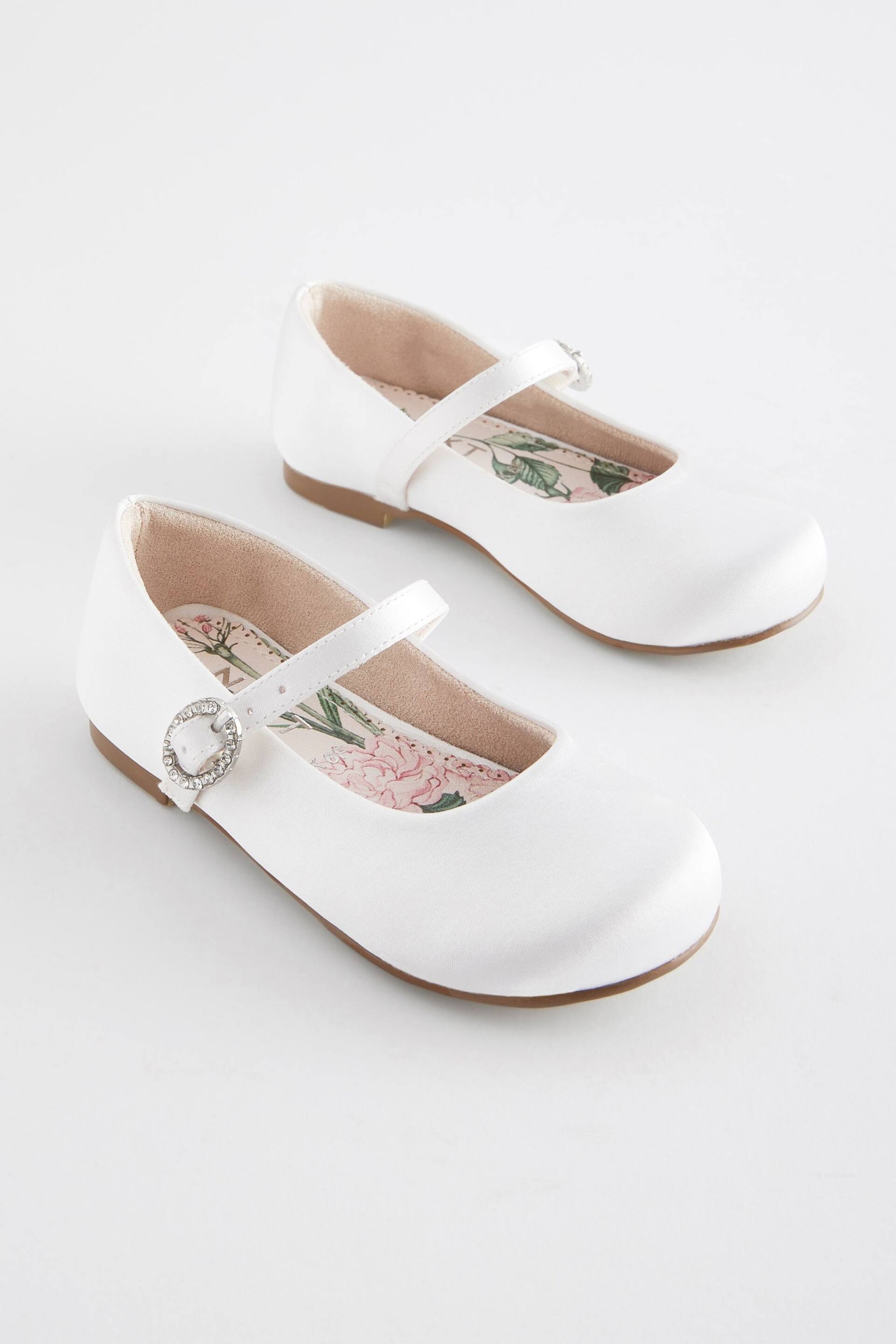 White Wide Fit (G) Bridesmaid Occasion Mary Jane Shoes - Image 1 of 5