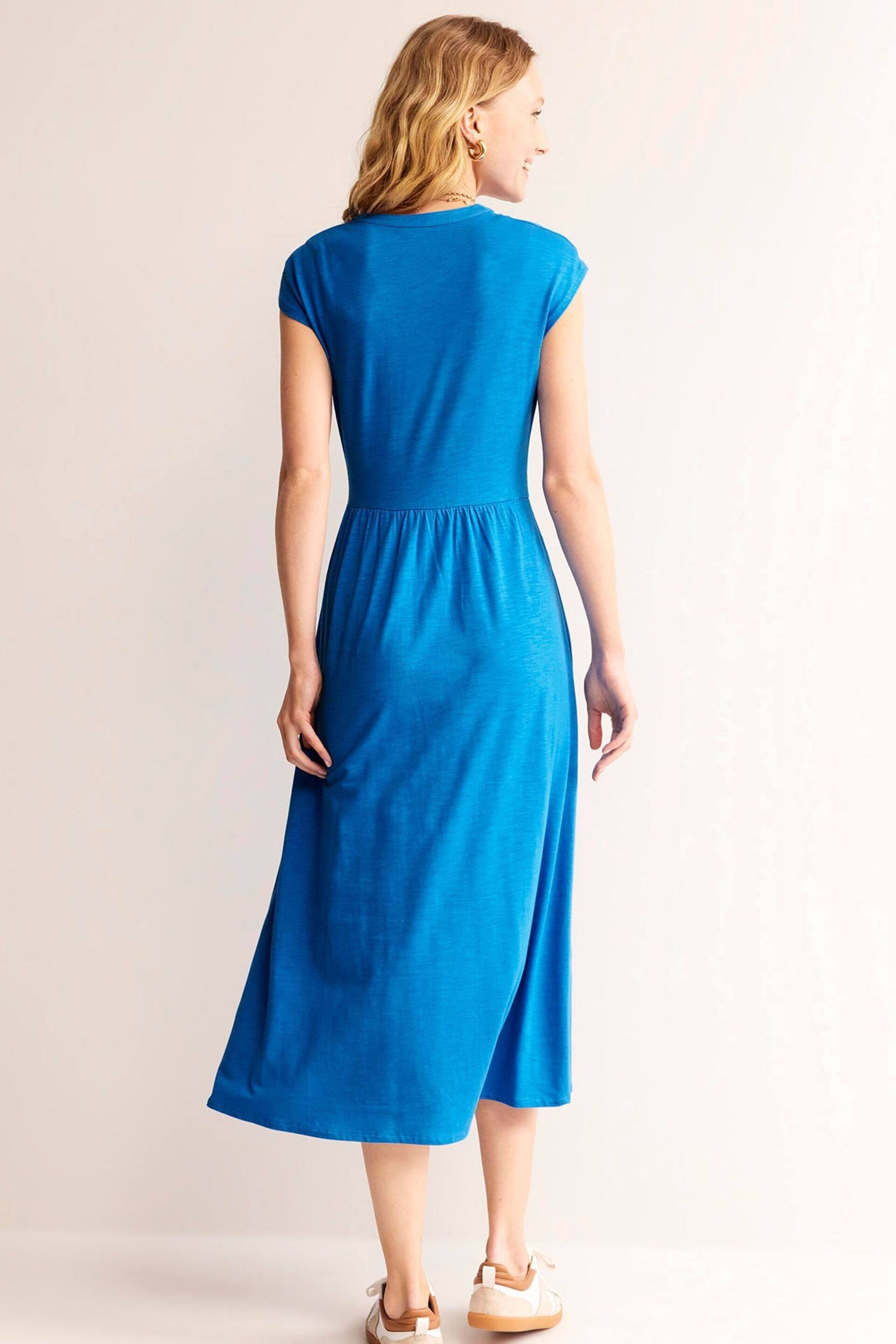 Boden Blue Chloe Notch Jersey Midi Dress - Image 4 of 6