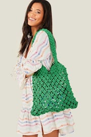 Accessorize Green Open Weave Shopper Bag - Image 1 of 4