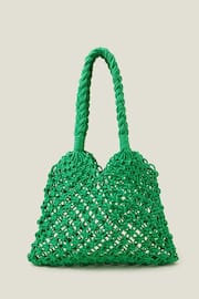 Accessorize Green Open Weave Shopper Bag - Image 2 of 4