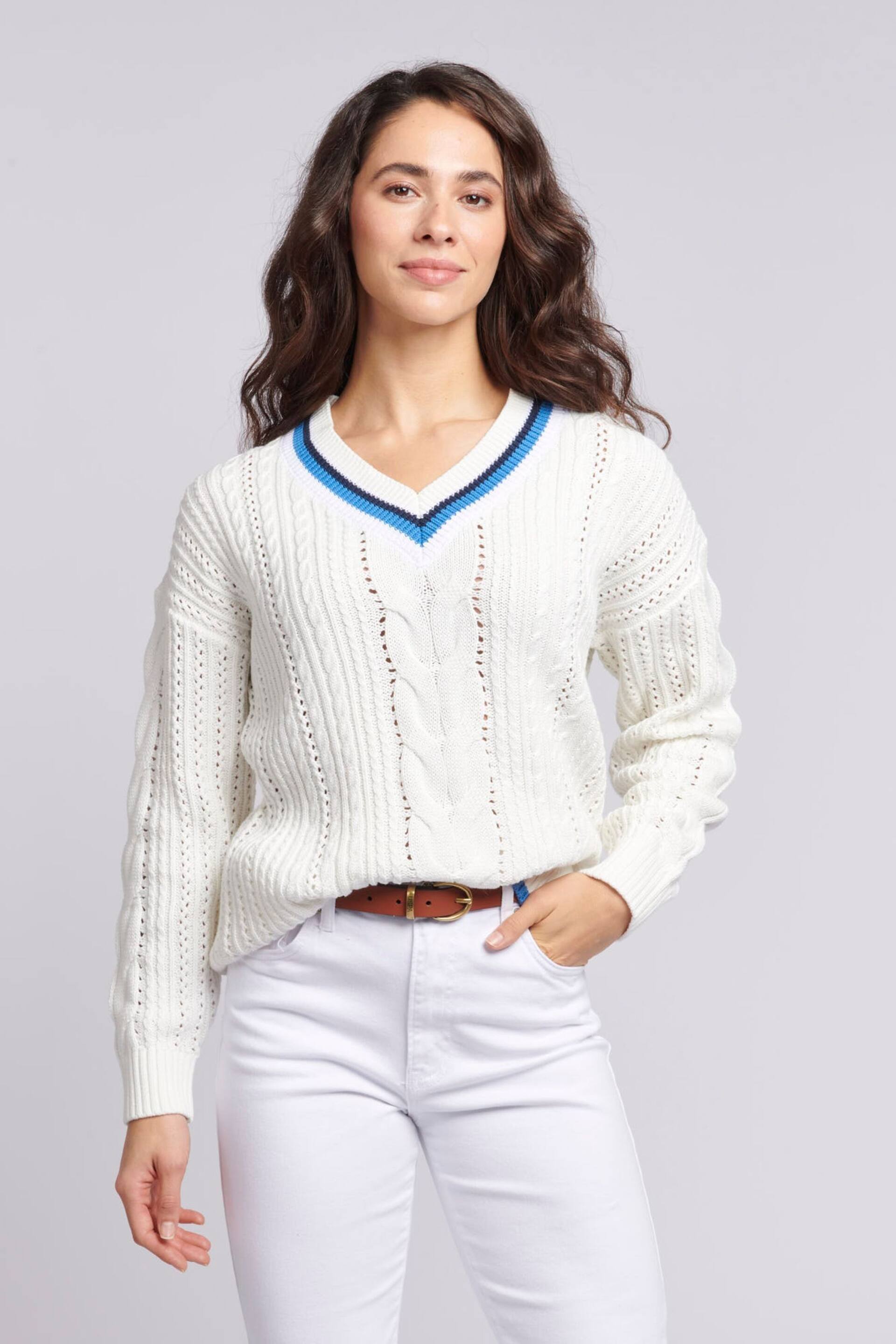 U.S. Polo Assn. Womens Cricket White Jumper - Image 1 of 8