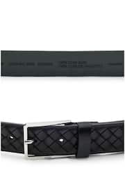BOSS Black Woven Leather Belt - Image 3 of 5