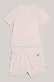 Tommy Hilfiger Baby Pink Logo Shorts Set - Image 2 of 3