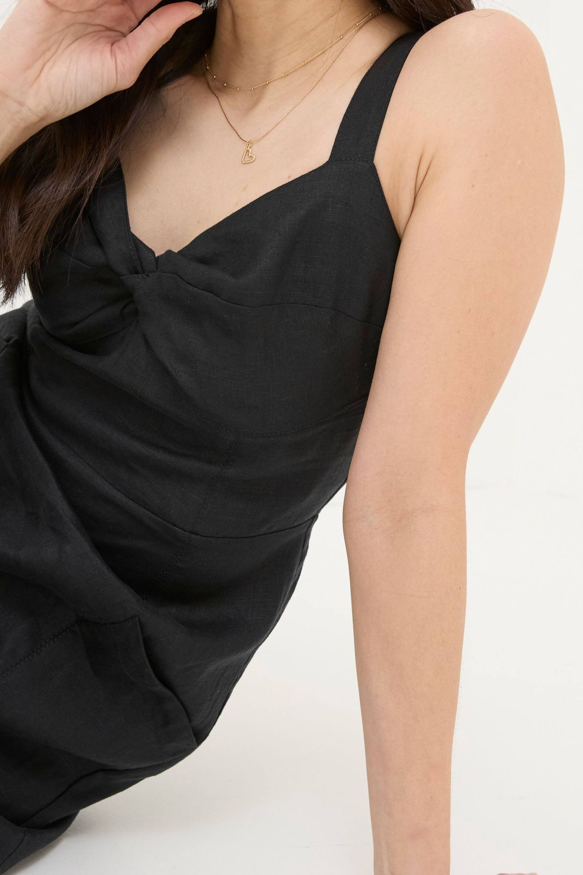 FatFace Black Talia Linen Midi Dress - Image 4 of 6