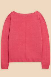 White Stuff Pink Linen Crew Jumper - Image 6 of 7