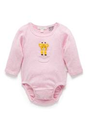 Purebaby Pink Peekaboo Giraffe Bodysuit - Image 1 of 4