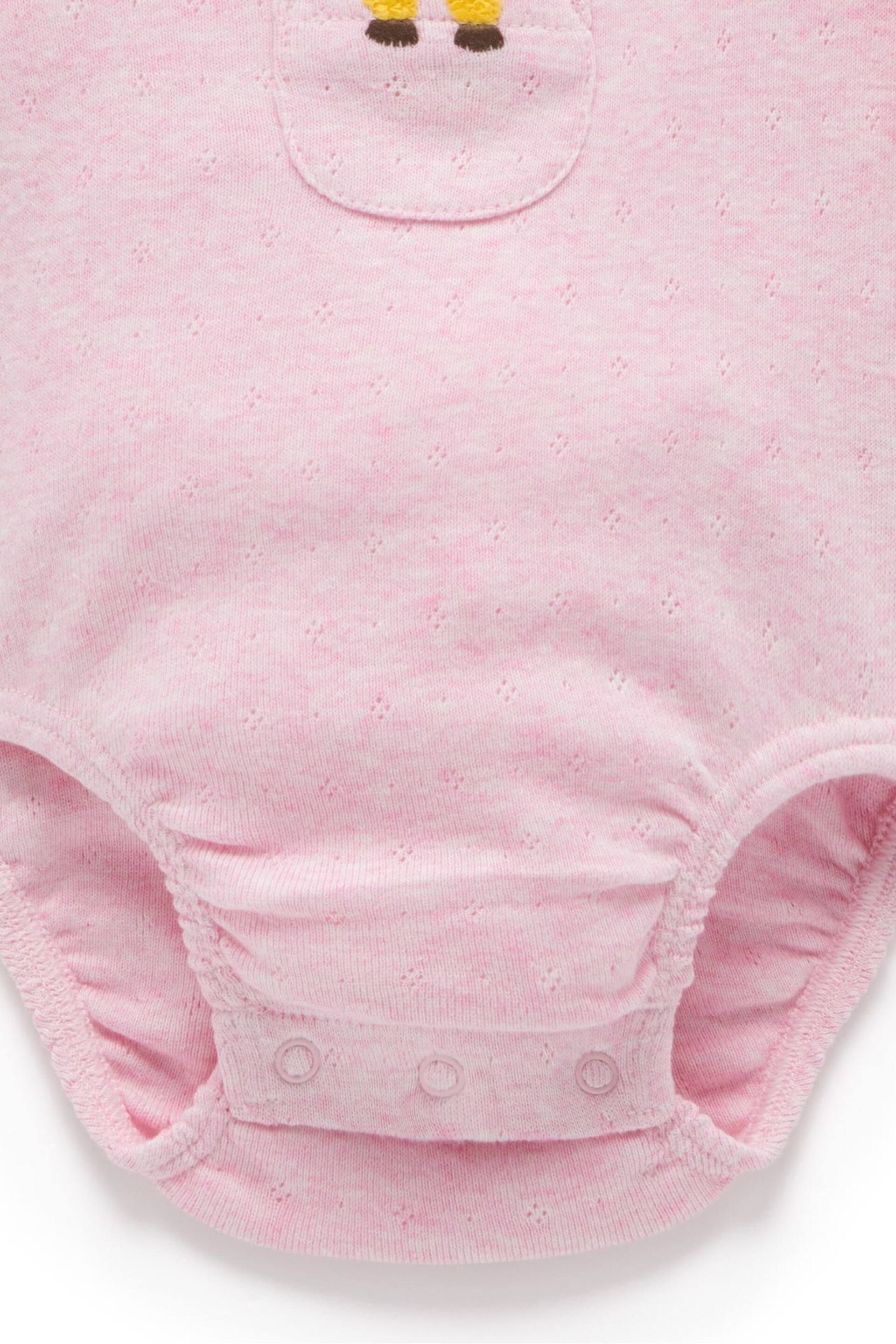 Purebaby Pink Peekaboo Giraffe Bodysuit - Image 3 of 4